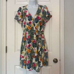 Hyped Unicorn Floral Wrap Dress L